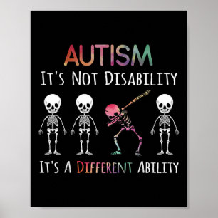 Autism Medvetenhet Dabbing Skull Autism - inte A d Poster