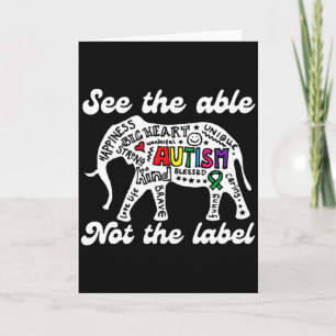 Autism Medvetenhet Elefant Se Den Möjliga Inte Mär Kort