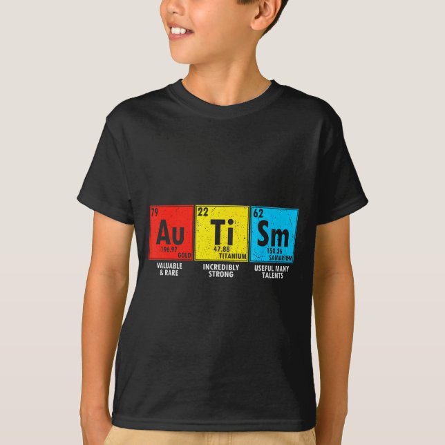 Autism Medvetenhet Element Periodiska Systemet Män T Shirt (Framsida)