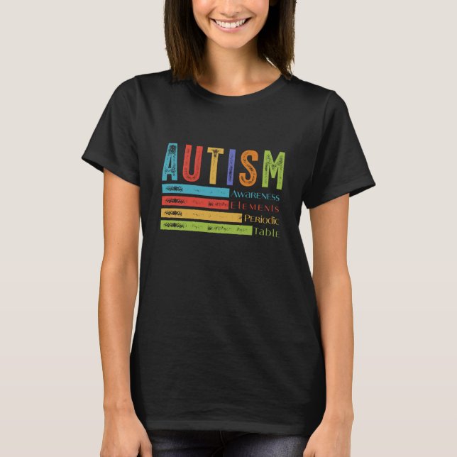 Autism Medvetenhet Element Periodiska Systemet T Shirt (Framsida)
