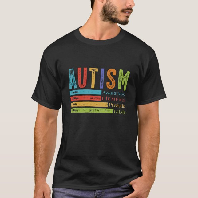 Autism Medvetenhet Element Periodiska Systemet T Shirt (Framsida)