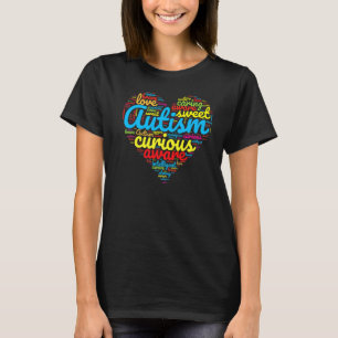 Autism Medvetenhet Färgglada Autism Egenskaper Hjä T Shirt