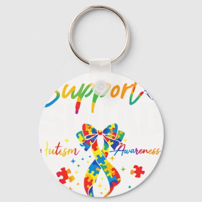 Autism Medvetenhet Fjäril Autism Stöd Nyckelring (Framsida)