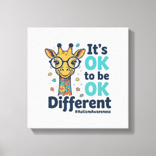 Autism Medvetenhet Giraff Det är OK att vara annor Canvastryck