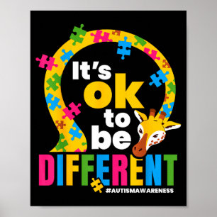 Autism Medvetenhet Giraff Det är Ok Att Vara Annor Poster