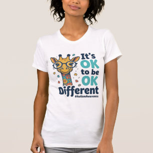 Autism Medvetenhet Giraff Det är OK att vara annor T Shirt