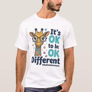 Autism Medvetenhet Giraff Det är OK att vara annor T Shirt