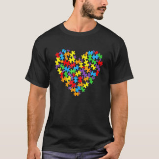 Autism Medvetenhet Hjärtan Alla Hjärtans Dag Pusse T Shirt