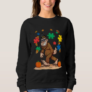 Autism Medvetenhet Höst Blad Höst Tacksägelse Puss T Shirt