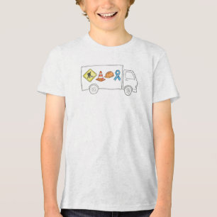 Autism Medvetenhet Konstruktion Lastbil Stöd Band T Shirt