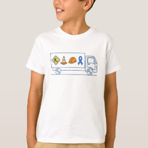 Autism Medvetenhet Konstruktion Lastbil Stöd Band T Shirt