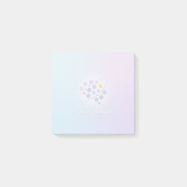 Autism Medvetenhet Kontor Skola | Stolt Autistisk  Post-it Block (Framsida)
