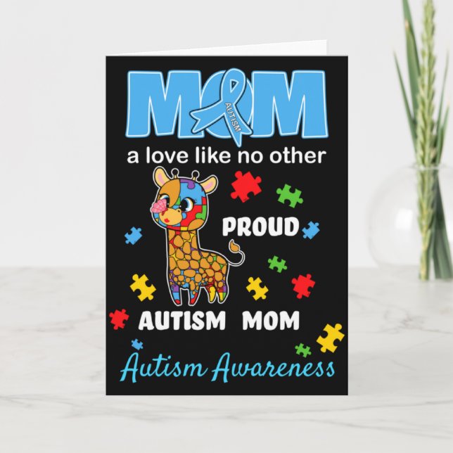 Autism Medvetenhet Mamma Moder Kärlek Stolt Autism Kort (Framsida)