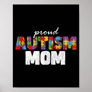 Autism Medvetenhet Mamma Stolt Autistisk Son Dotte Poster