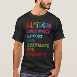 Autism Medvetenhet Månad Autistisk Stöd Omsorg Kär T Shirt