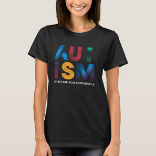 Autism Medvetenhet Månad Färgrik Stödpresent T Shirt