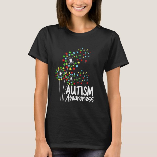 Autism Medvetenhet Maskros T Shirt (Framsida)