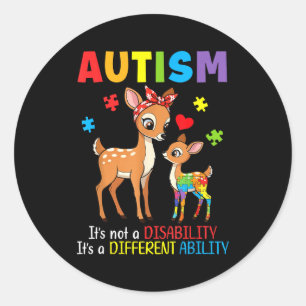 Autism Medvetenhet Mor Älg Olika Förmåga Pussel Runt Klistermärke