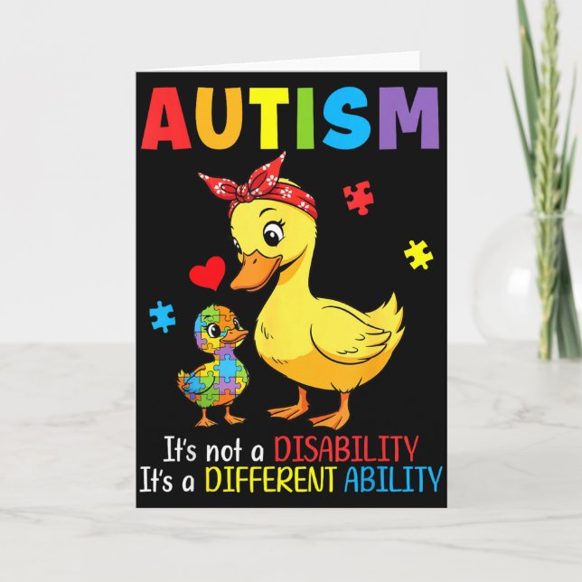 Autism Medvetenhet Mor Anka Olika Förmåga Pussel Kort (Framsida)