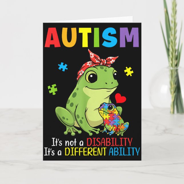Autism Medvetenhet Mor Groda Olika Förmåga Pussel Kort (Framsida)