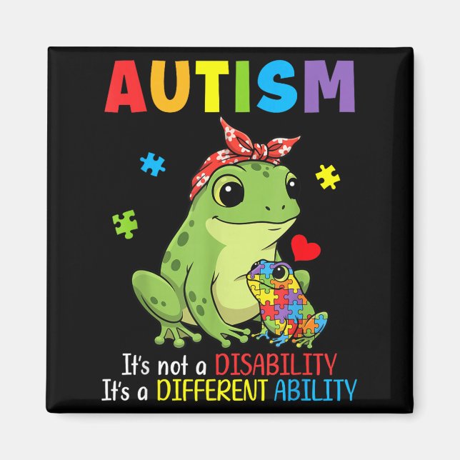 Autism Medvetenhet Mor Groda Olika Förmåga Pussel Magnet (Framsidan)