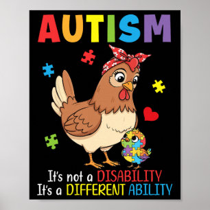 Autism Medvetenhet Mor Kyckling Olika Förmåga Poster