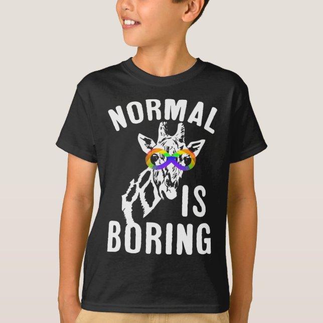 Autism Medvetenhet Normal Är Tråkigt Oändlighetssy T Shirt (Framsida)