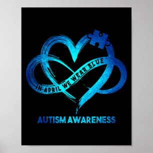 Autism Medvetenhet Oändlighet Hjärtat I April Vi B Poster
