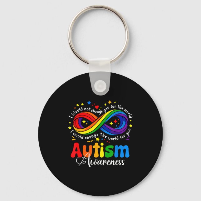Autism medvetenhet oändlighetssymbol acceptera för nyckelring (Framsida)