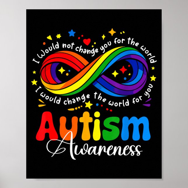 Autism medvetenhet oändlighetssymbol acceptera för poster (Framsidan)
