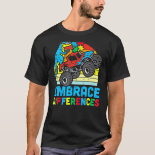 Autism Medvetenhet Omfamna Skillnader Trex Monster T Shirt