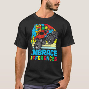 Autism Medvetenhet Omfamna Skillnader Trex Monster T Shirt