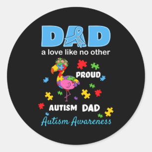 Autism Medvetenhet Pappa Kärlek Stolt Autism Son P Runt Klistermärke