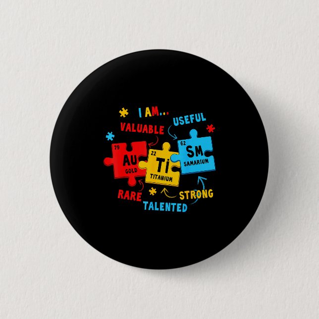 Autism Medvetenhet Periodiska Systemet Element Rol Knapp (Framsida)