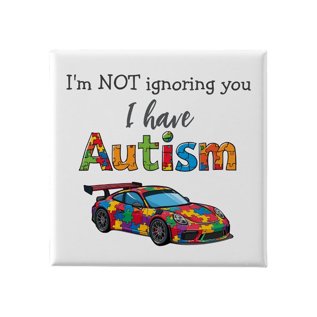 Autism Medvetenhet Pin  Badge Jag ignorerar dig in Knapp (Autism Awareness Pin Badge I'm not ignoring you
)