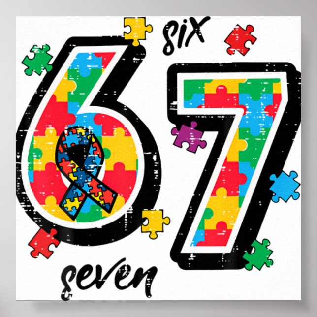 Autism Medvetenhet Pussel 6 7 Si Poster (Framsidan)