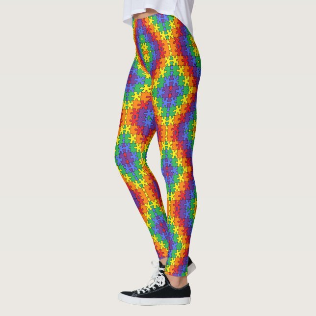 Autism Medvetenhet Pussel av EelKat Leggings (Vänster)