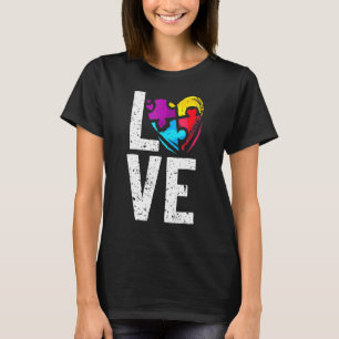 Autism Medvetenhet Pussel Hör Kärlek Hjärta Autist T Shirt