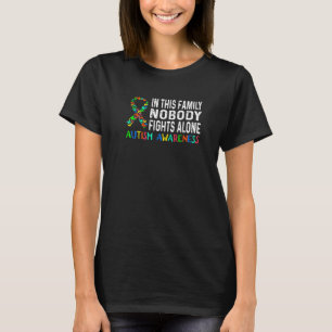 Autism Medvetenhet Pussel I Denna Familj Ingen Slå T Shirt