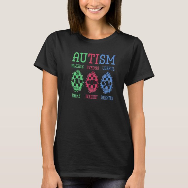 Autism Medvetenhet Pussel Periodiska Systemet Elem T Shirt (Framsida)