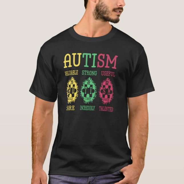 Autism Medvetenhet Pussel Periodiska Systemet Elem T Shirt (Framsida)