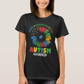 Autism Medvetenhet Pussel Solros Neurodiversitet T Shirt