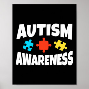 Autism Medvetenhet Pusselbit Autistisk Stöd Poster