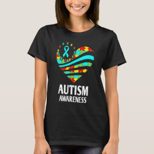 Autism Medvetenhet S Kvinnor Hjärta Stöd Autistisk T Shirt
