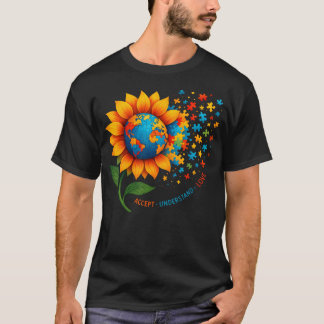 Autism Medvetenhet Solros Autism T Shirt