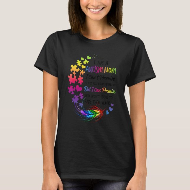 Autism Medvetenhet Stark Mamma Afro Mor T Shirt (Framsida)