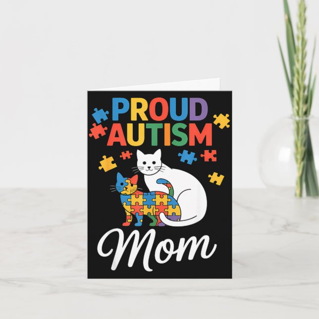 Autism medvetenhet stolt autism mamma  kort (Framsida)