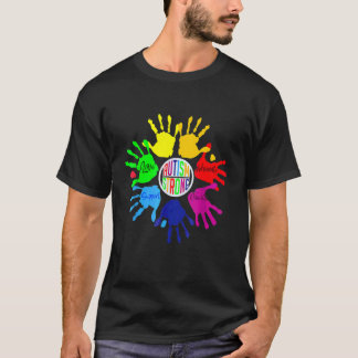 Autism Medvetenhet Teckenspråk Hand Puzzle Stöd T Shirt