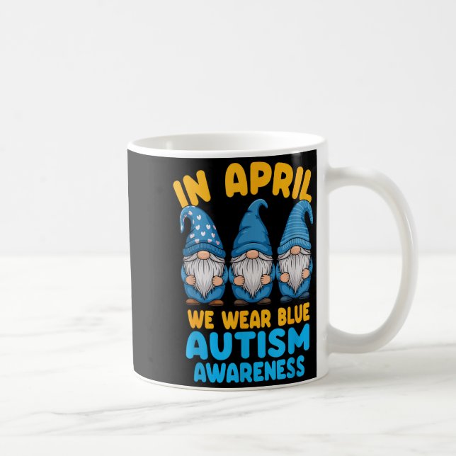Autism medvetenhet tomtar i april vi bär blått  kaffemugg (Höger)