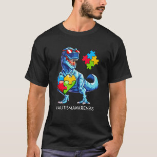 Autism Medvetenhet Trex Dino Dinosaur Dinosaurus M T Shirt